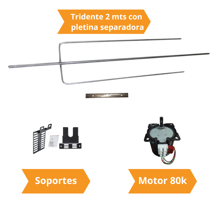 Kit 80k Tridente 2 metros
