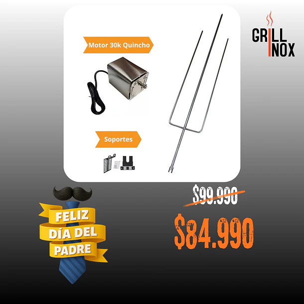 Kit Asador Grill Inox 30 kilos 1