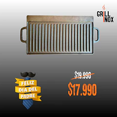 Plancha Reversible Fierro Fundido 50×23 Cms