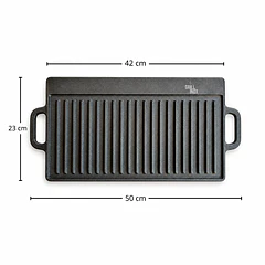 Plancha Reversible Fierro Fundido 50×23 Cms