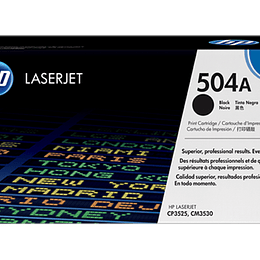 HP 504A Black Laserjet Toner Cart CE250A