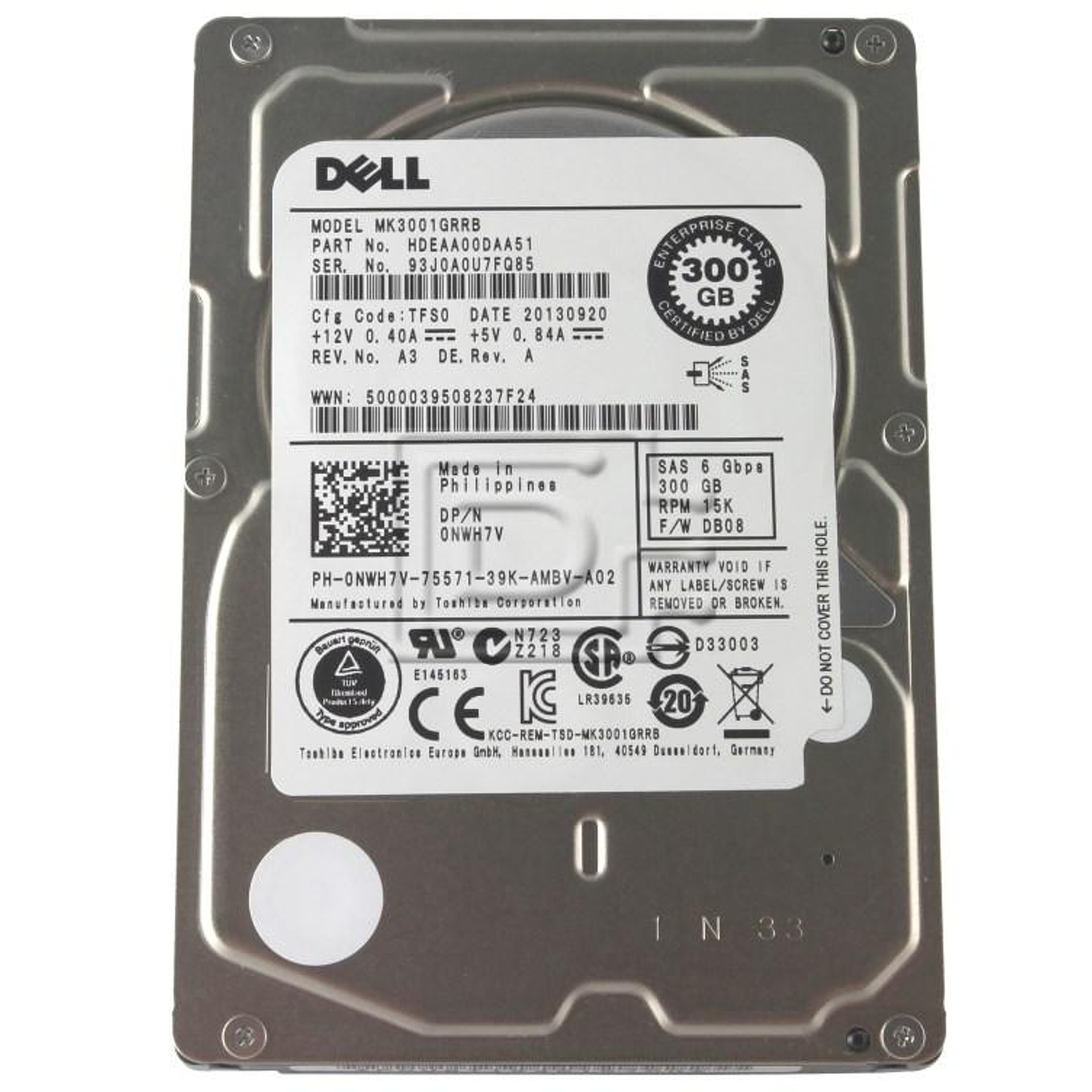 Disco Duro Dell M3Nh7 300 Gb 15K  M3MH7 1