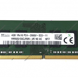 Memoria 4Gb 2666 So-Dimm 1Rx16 Dd HMA851S6JJR6N-VK