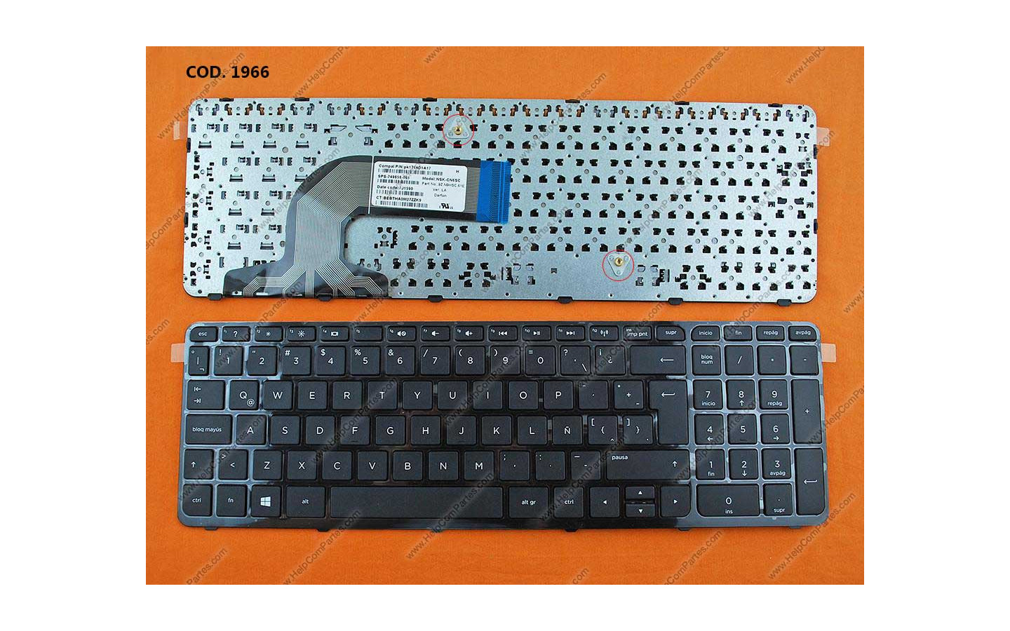 Teclado HP Negro Español Pavilion 719853-161 1