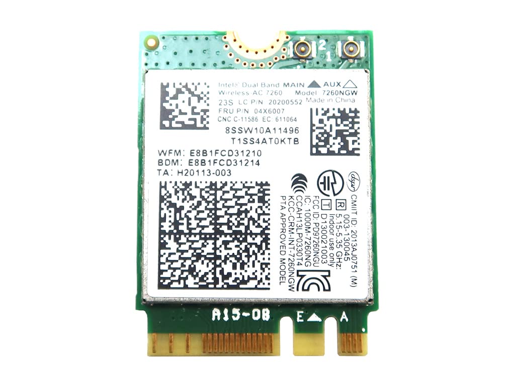 Tarjeta De Red Inalámbrica Intel 7260 Ngff Wifi Wireless-Ac 1