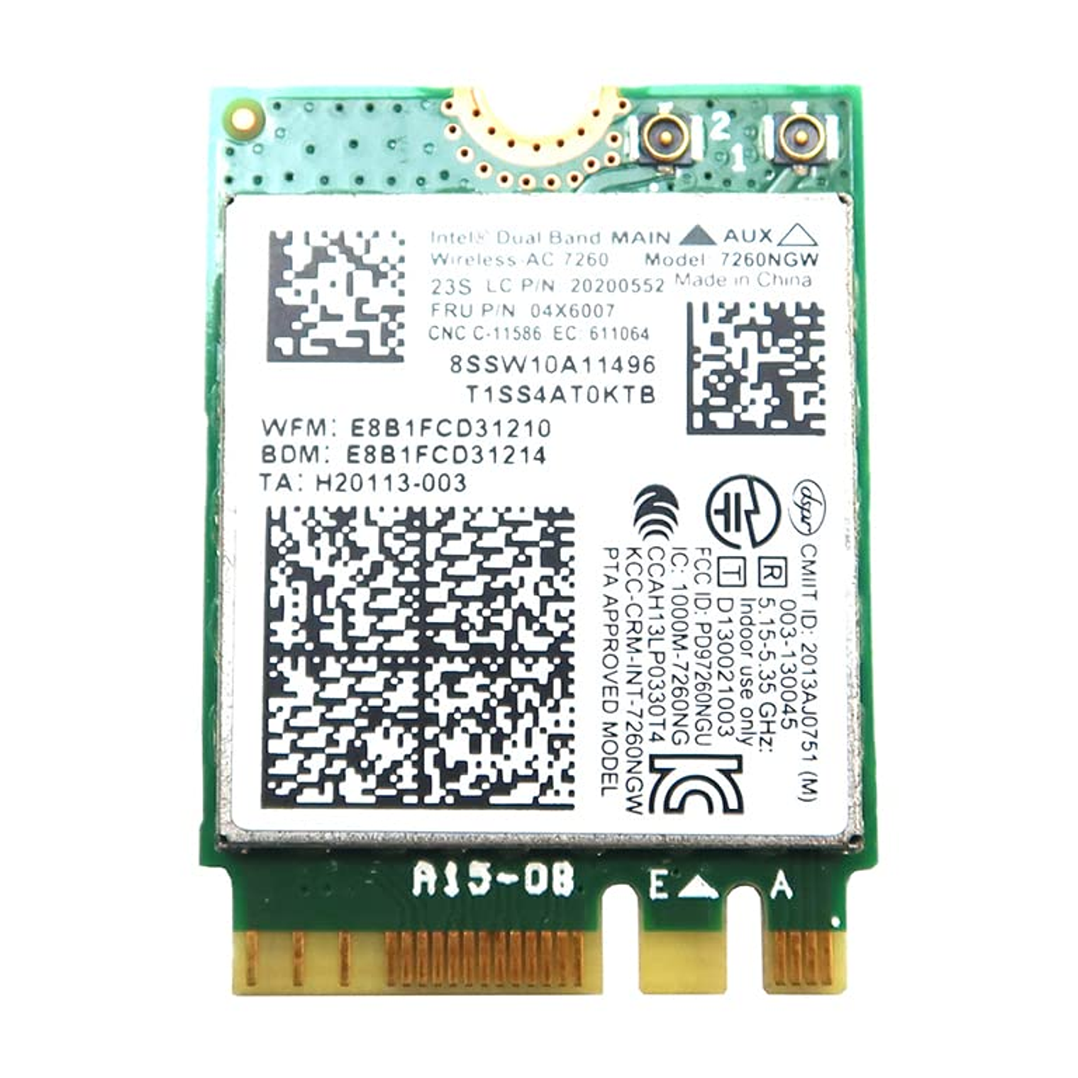 Tarjeta De Red Inalámbrica Intel 7260 Ngff Wifi Wireless-Ac 1