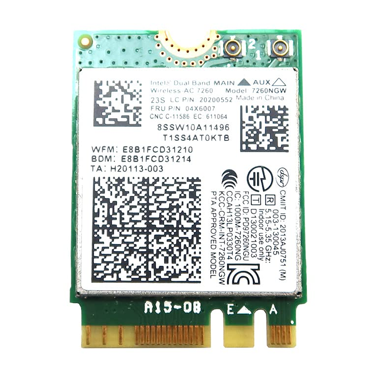 Tarjeta De Red Inalámbrica Intel 7260 Ngff Wifi Wireless-Ac 1