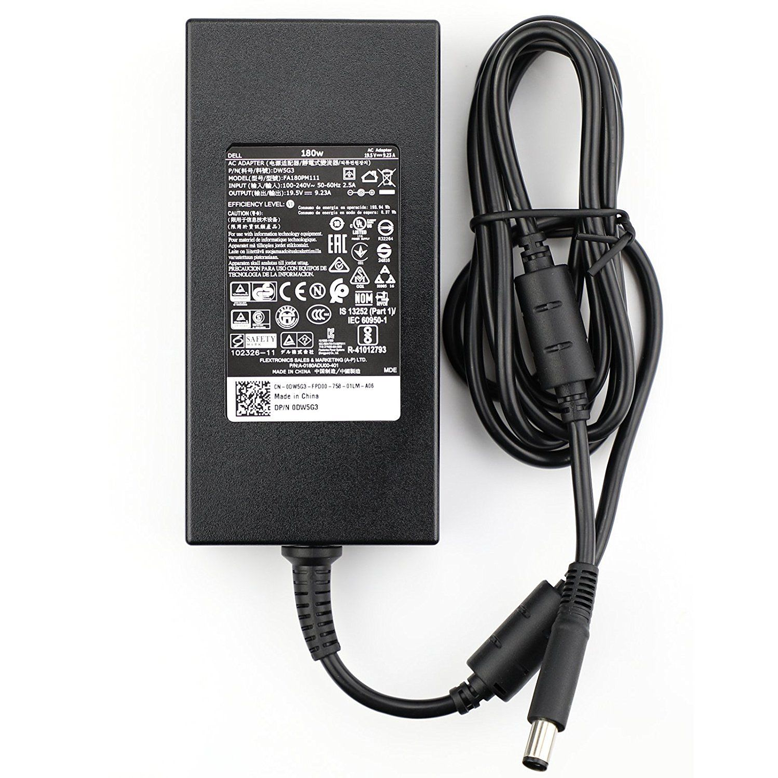 Cargador Dell 180W 19.5V 9.23A La180Pm180 47Rw6 Conector Pin Central 7.4 × 5.0 Mm 047Rw6 1