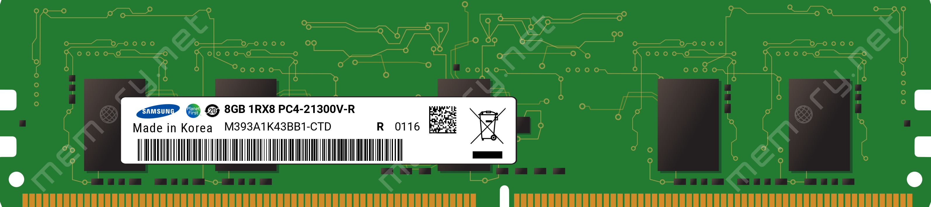 Memoria Samsung 1X 8Gb Ddr4-2666 Rdimm Pc4-21300V-R Single Rank X8 M393A1K43Bb1-Ctd 1