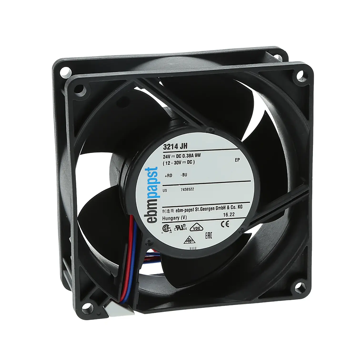 Ebmpapst 24V 9W 9238 Ventilador Convertidor De Frecuencia 3214/39H3 1