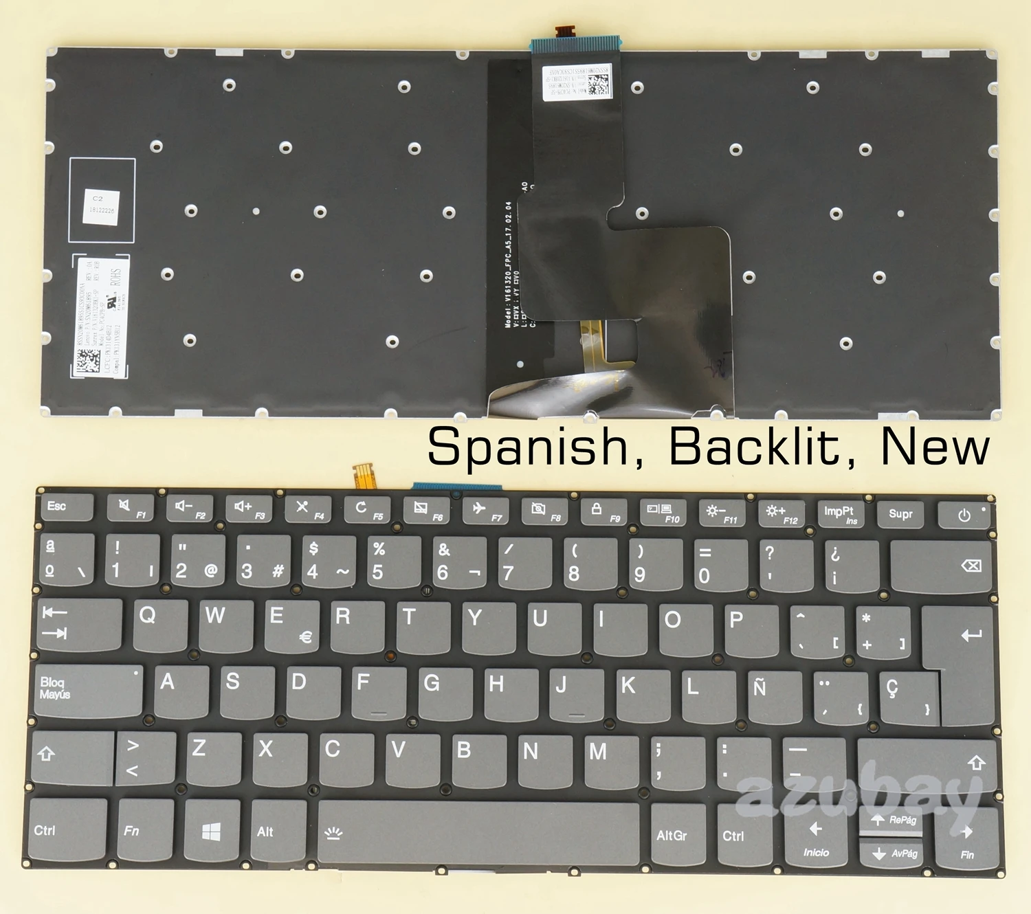 Teclado Lenovo Español La Backlit Gris Sin Frame Sn20M61952 1