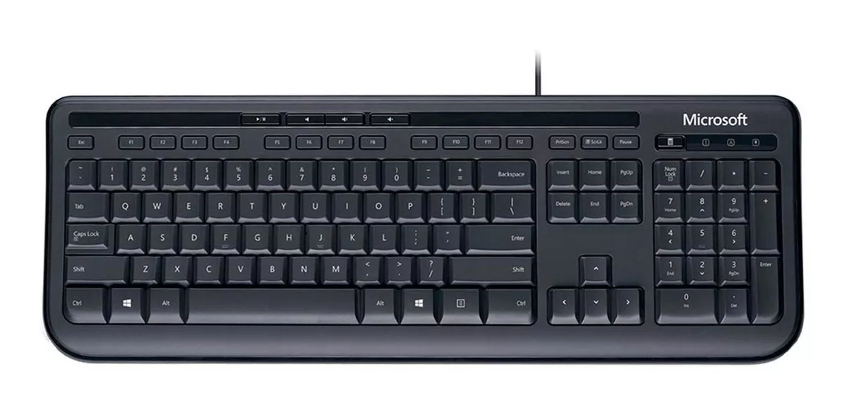 Teclado Alambrico Microsoft Wired 600 Usb Black Español Anb-00004 1