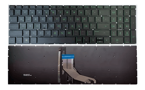 Teclado Español Latino Hp Pavilion Gaming 15-Ec0 Gaming 15-Dk Verde Retroiluminado L57593-161