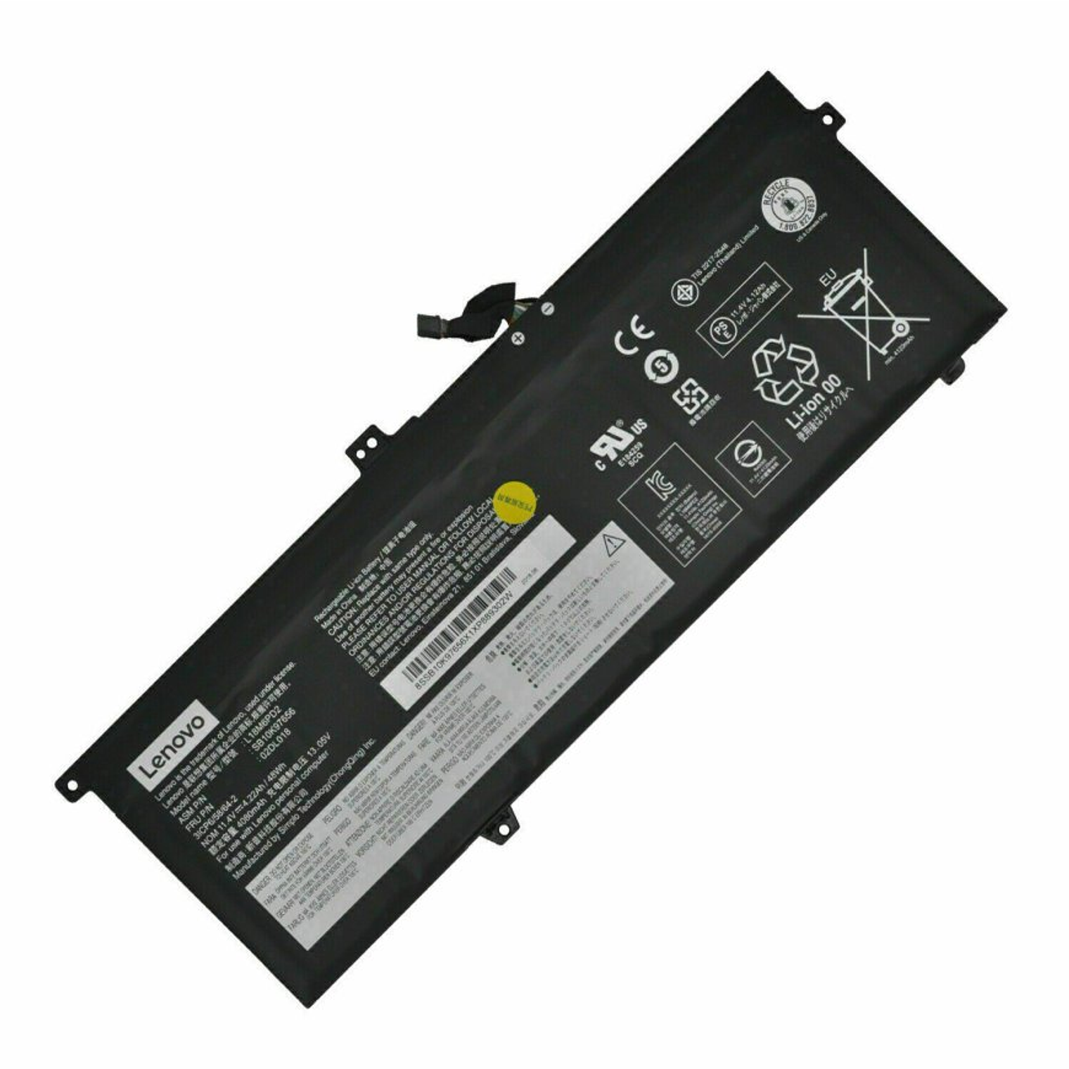 Bateria Lenovo Thinkpad X13 X390 X395 48W 11.46V L18D6Pd1 02Dl019 Sb10K97658 02Dl018 1