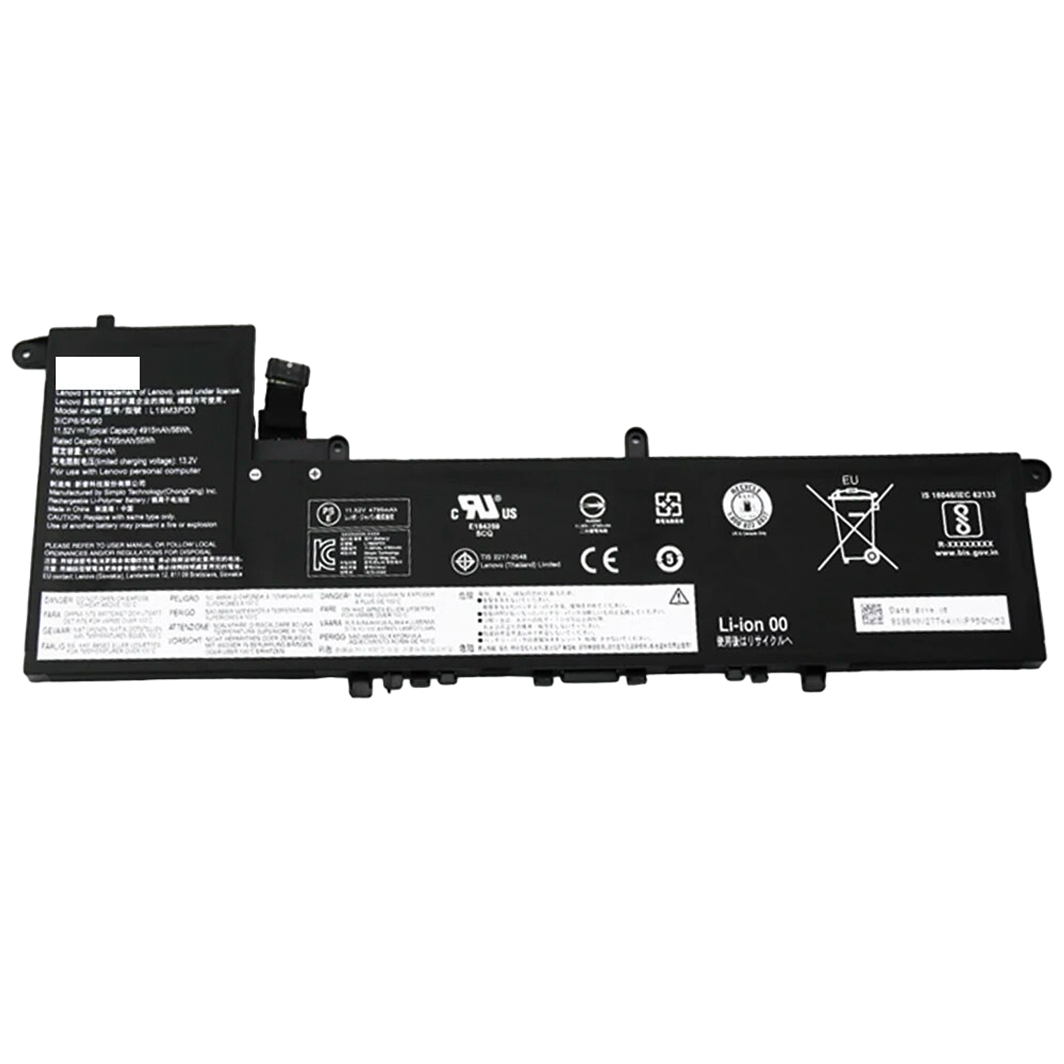 Bateria Original Lenovo Xiaoxin Pro-13 2019 2020 11.52V 56Wh L19L3Pd3 L19M3Pd3 L19M3Pd3 1