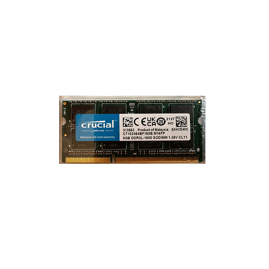  MEMORIA RAM DDR3L 8GB 1600Mhz 1.35V Sodimm PC3-12800 CT102464BF160B