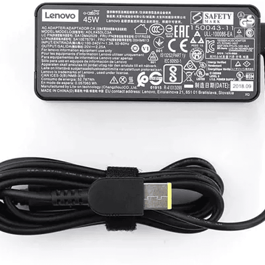 CARGADOR ORIGINAL LENOVO 45W 20V 2.25A CONECTOR USB ADLX45DLC3A