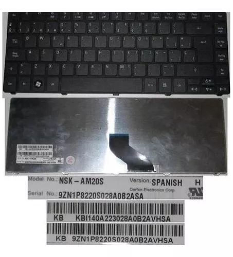 Teclado Acer 3810 4535 4741 Españ 9J.N1P82.K1D 1