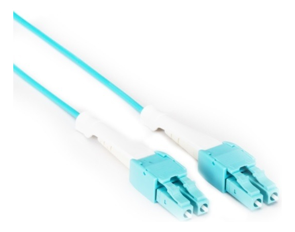 Cable De Fibra Óptica Om4 Lc-lc Dúplex Multimodo Aqua 1