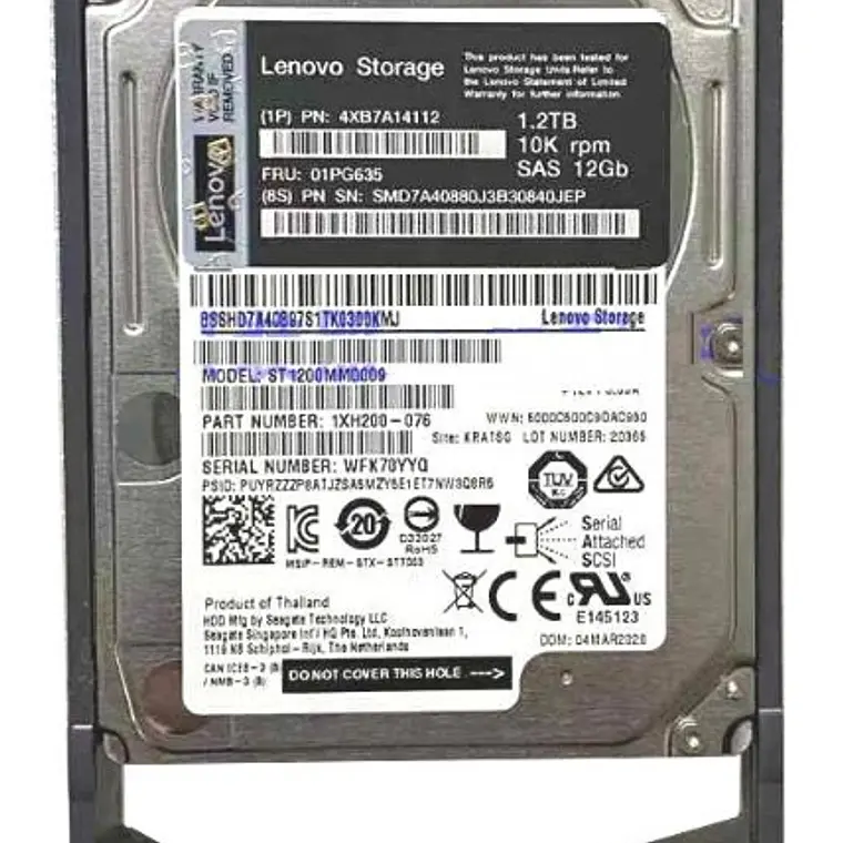 Disco Duro Lenovo 1.2tb 10k Sas 12g 2.5 01pg635 1