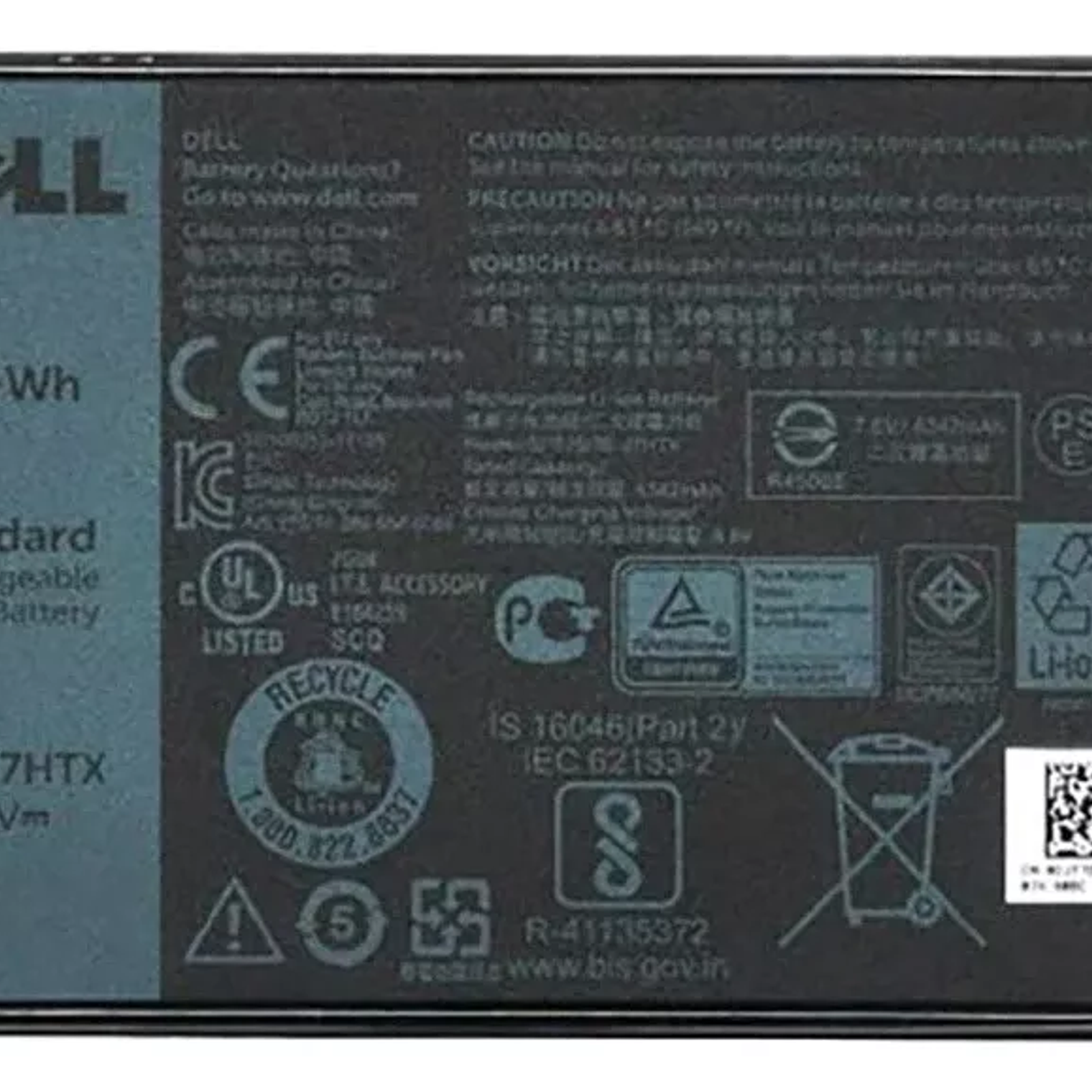 Batería Dell Latitude 7202 7220 Rugged 7.6v 34wh 1