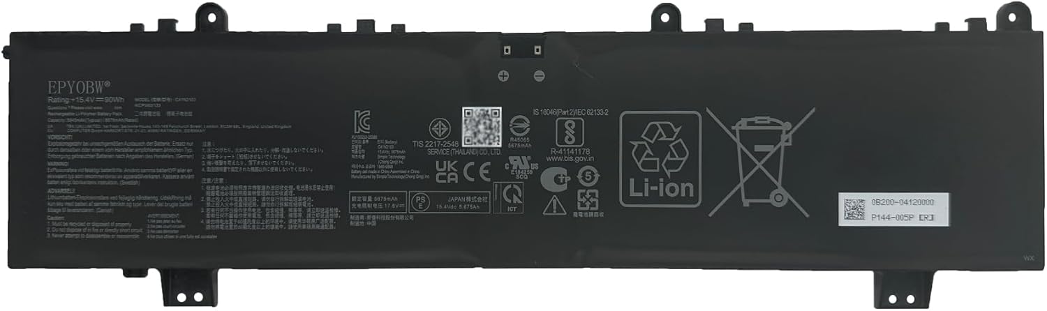 Bateria Para Asus Rog Zephyrus Duo 16 90Wh 15.4V C41N2103 1