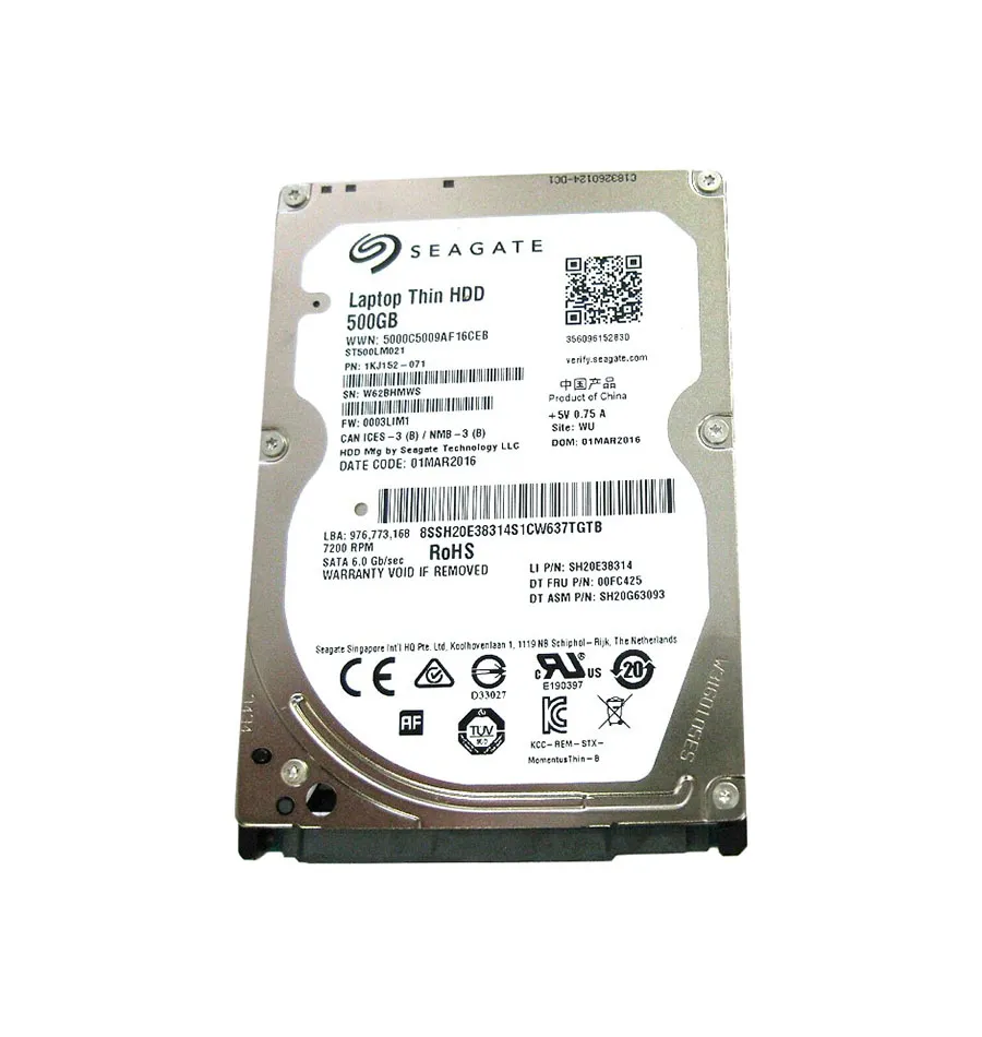 Hard Drive 500Gb Sata 2.5 72K 7Mm 00FC425 1