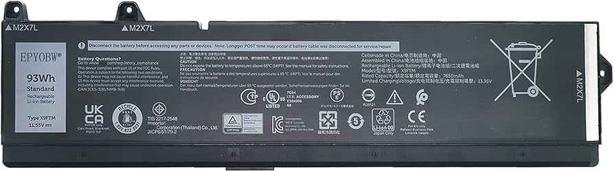 Bateria Dell Precision 7770 7670 6 Celdas 93 Wh X9Ftm 0X9Ftm 965V4 1