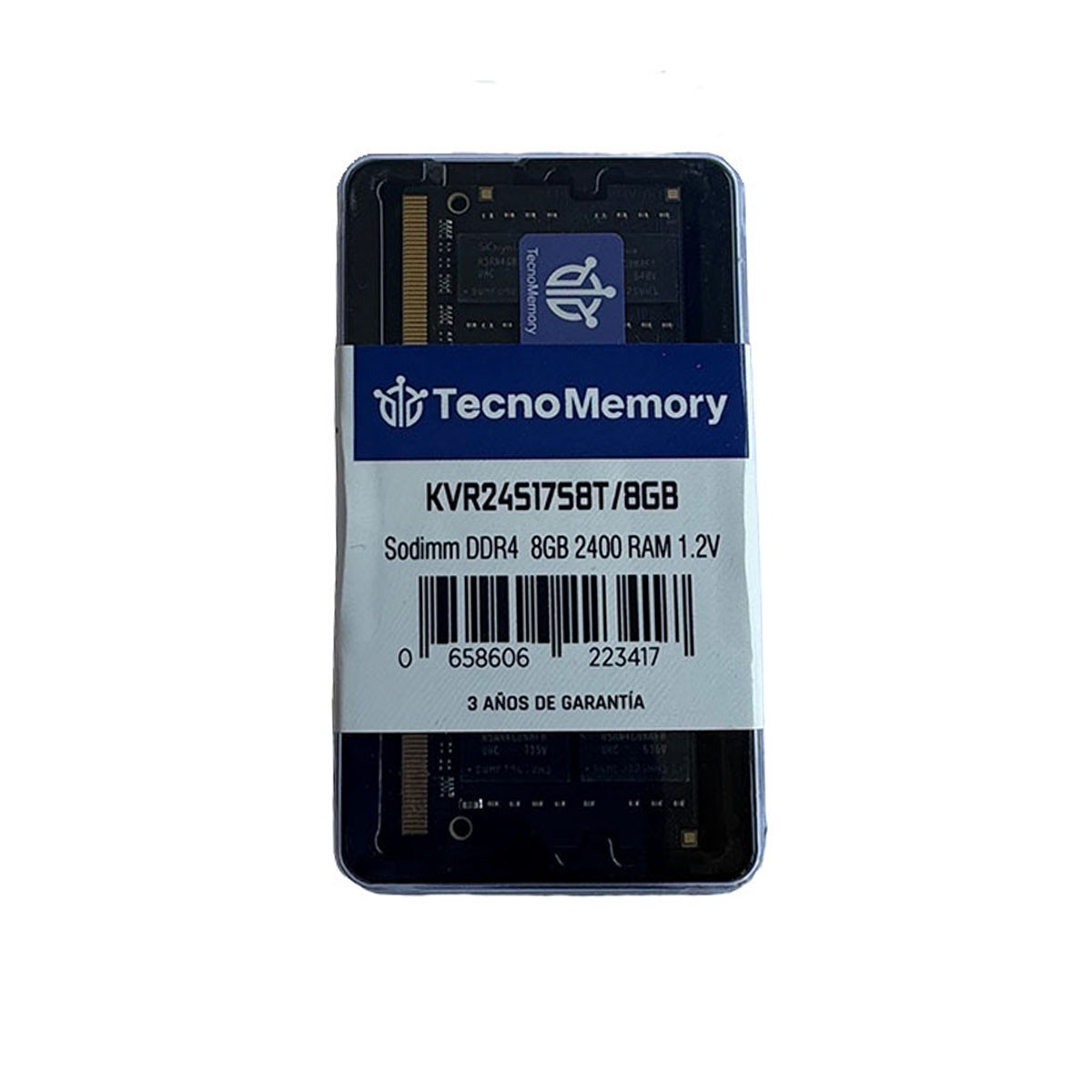Memoria RAM Tecnomemory SODIMM DDR4 8GB 2400MHz KVR24S17S8T/8GB 1