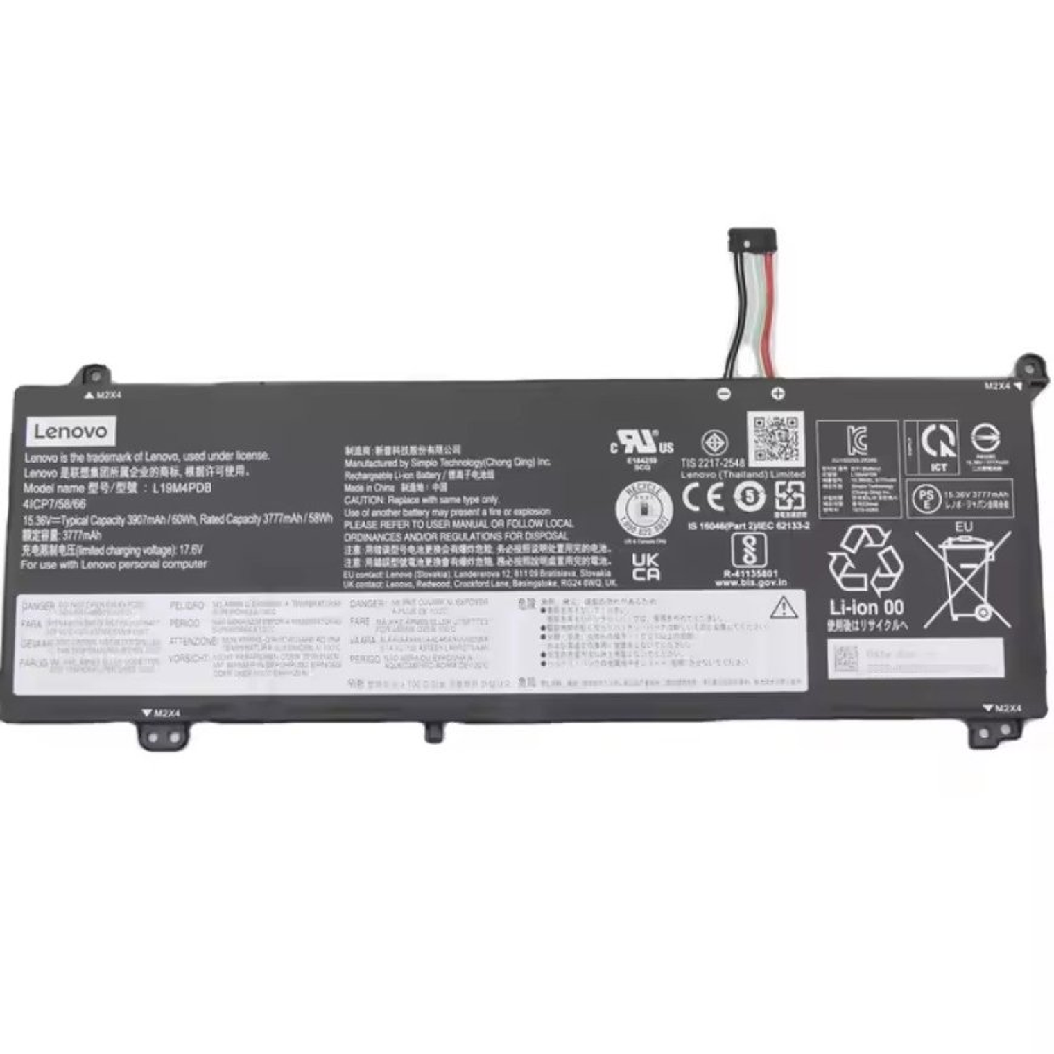Batería Original Lenovo ThinkBook 14s Yoga ThinkBook 14 2021 G2 G3 15 60Wh L19M4PDB 1