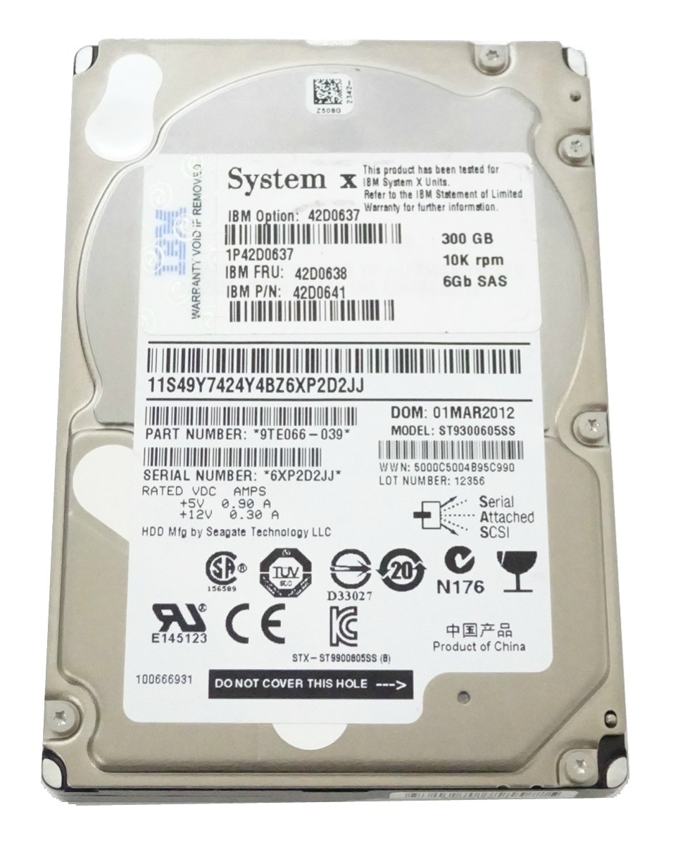 Disco Duro IBM 300 Gb 10K 6G Sas  42D0638 1