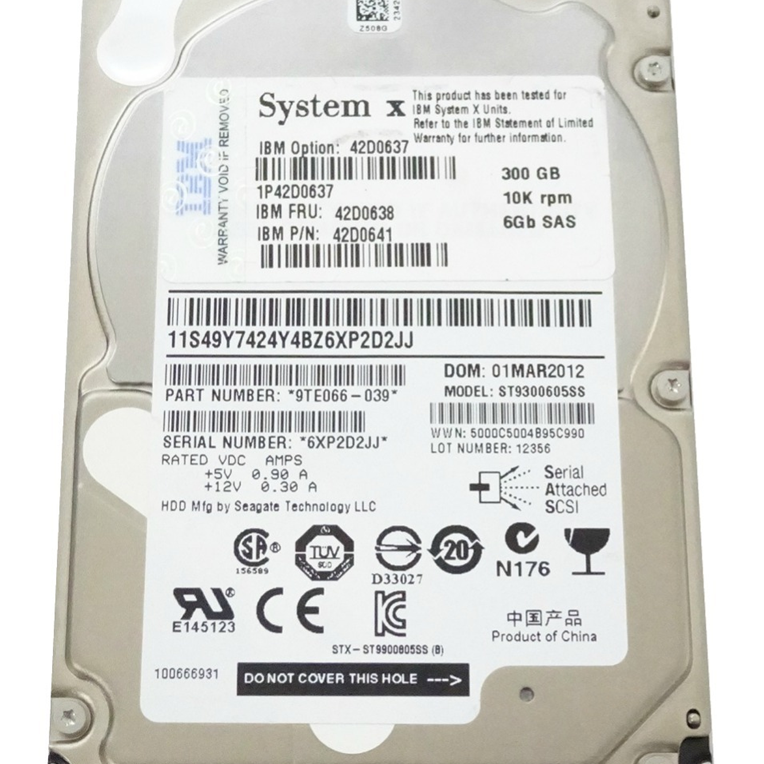 Disco Duro IBM 300 Gb 10K 6G Sas  42D0638 1