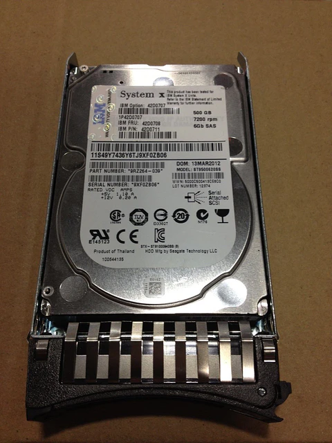 Disco Duro IBM 500 Gb 7.2K 2.5" S 42D0708