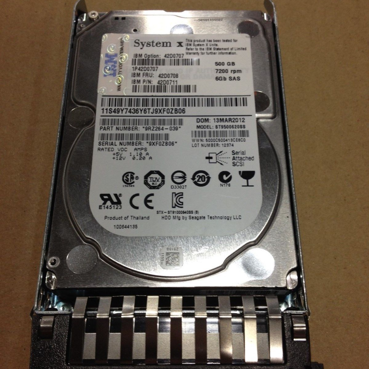 Disco Duro IBM 500 Gb 7.2K 2.5