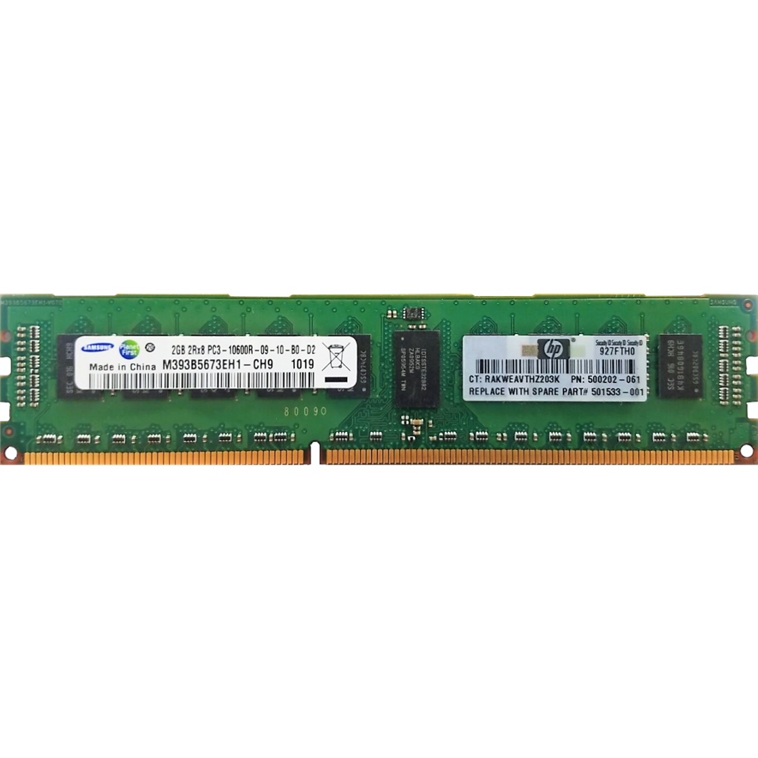 2Gb (1X2Gb) Pc3-10600 Rdimm 5 500656-B21 1