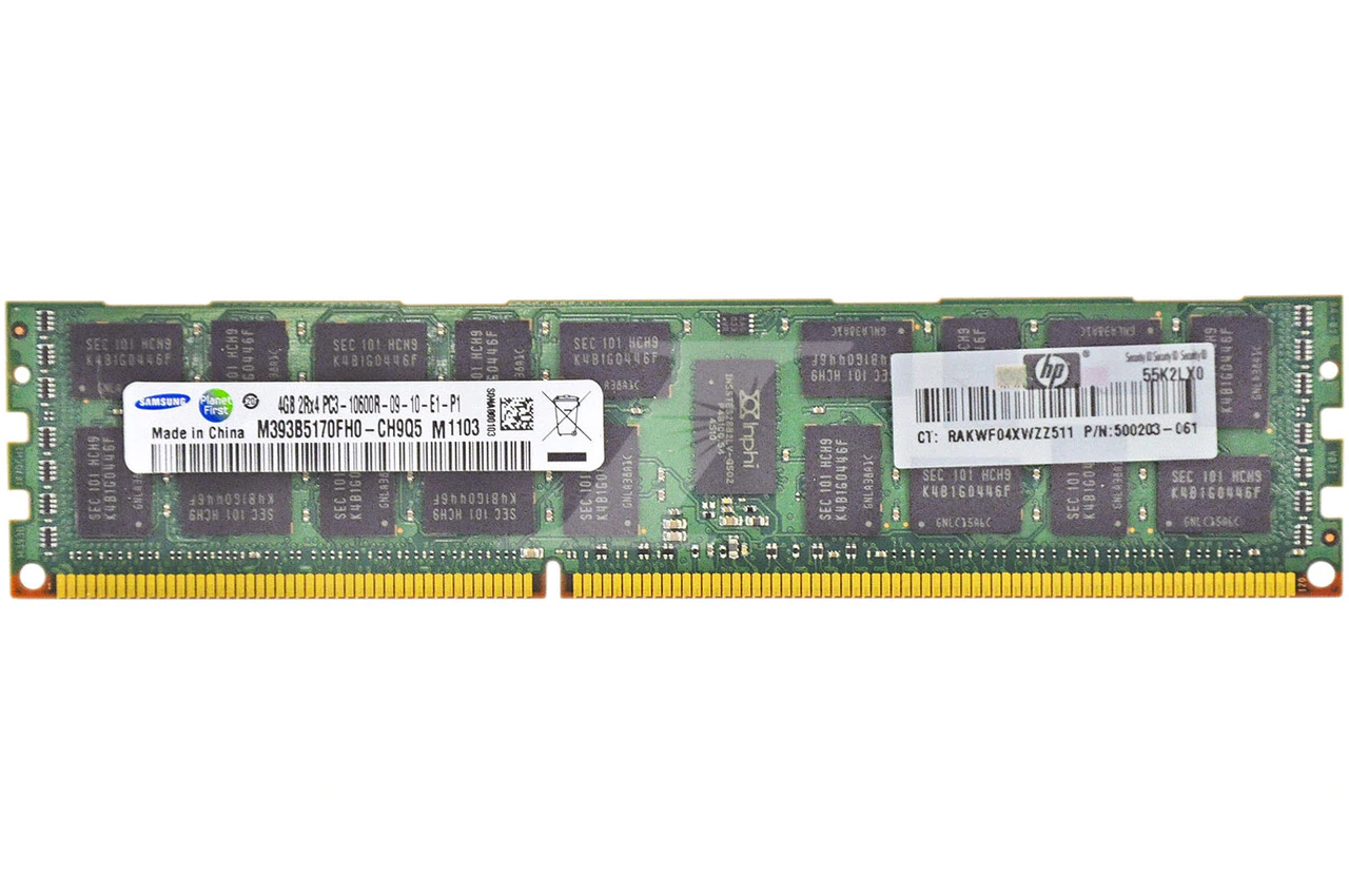 Memoria HP 4Gb (1X4Gb) Pc3-10600 501534-001 1