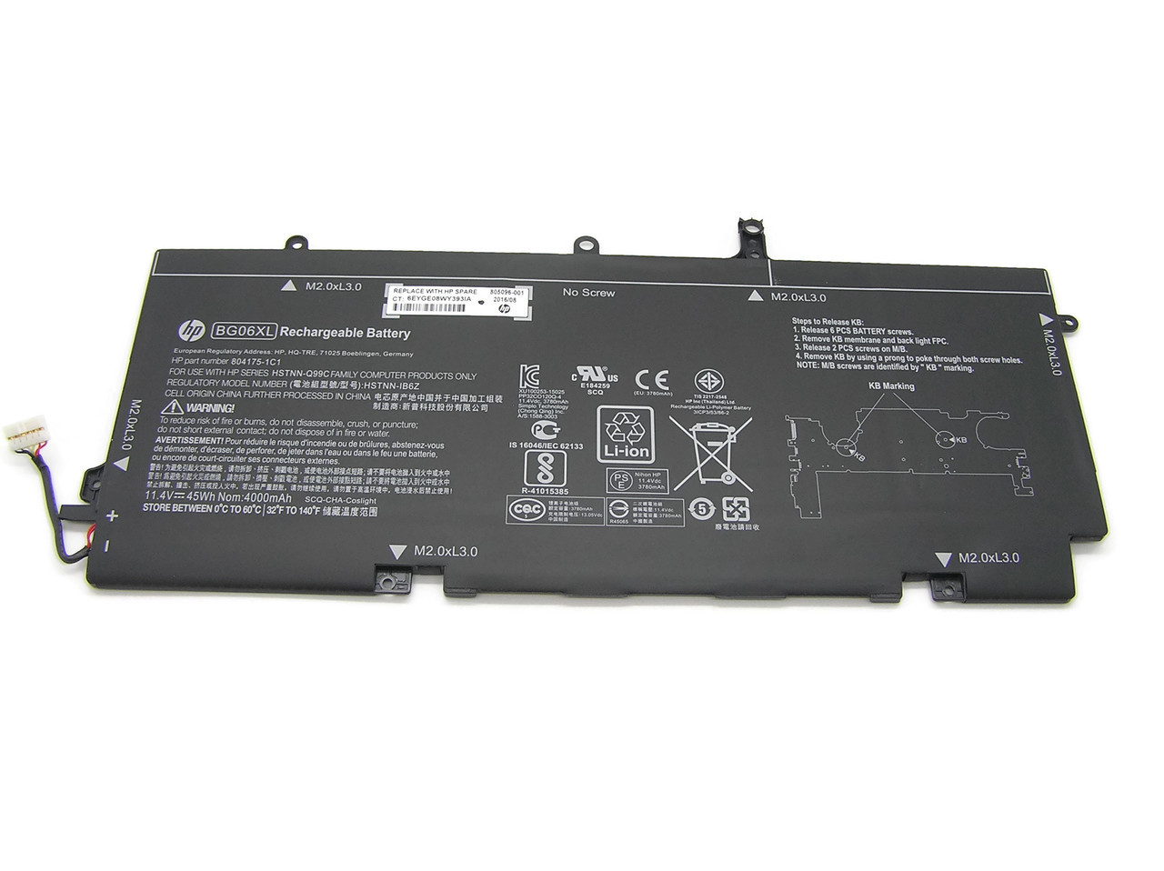 Bateria Original HP Bg06Xl 45Wh 1 805096-005 1