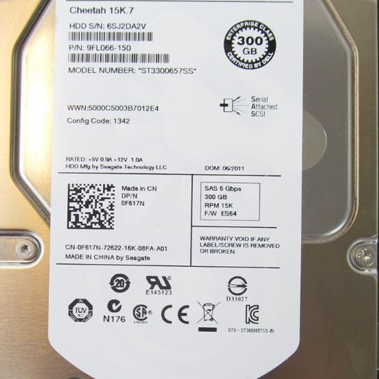 Disco Duro Dell 300 Gb 6G 15K 3.5 9FL066-150 1