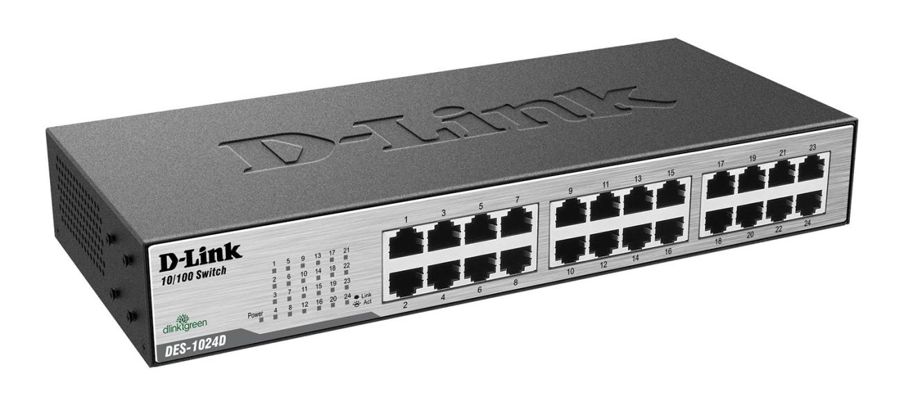 Switch 24-ports 10/100Mbps Unmanaged rack kit in DES-1024D 1
