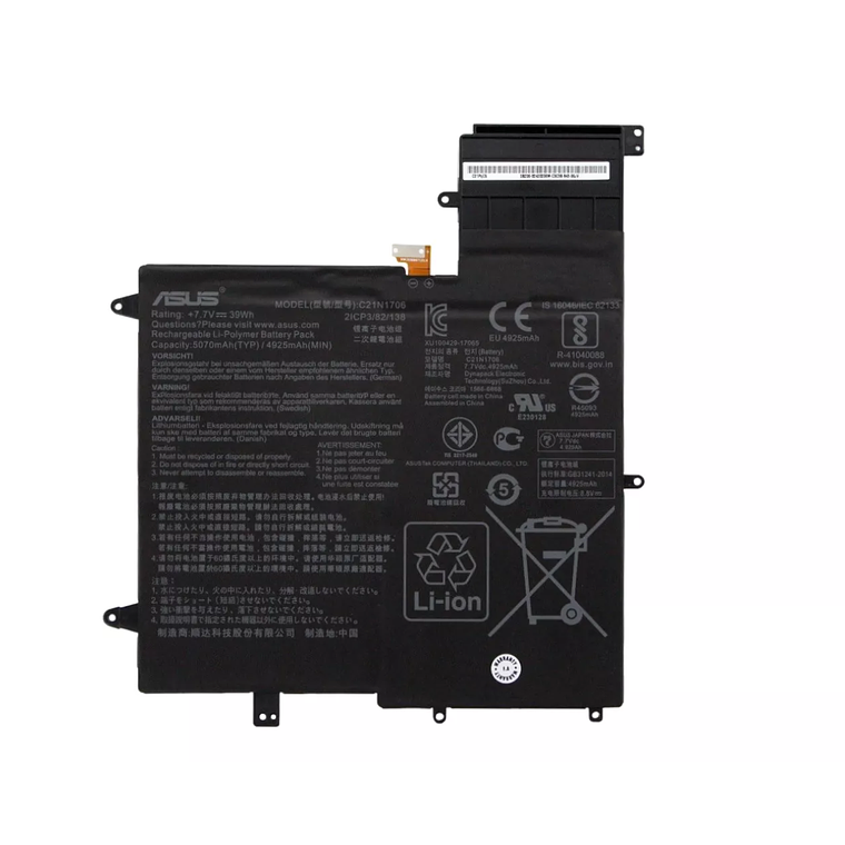 Bateria Asus Zenbook Flip S Ux370Ua Ux370F Ux370Uaf 7.7V 39Wh 2 Celdas Type A C21N1706 1
