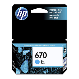 Tinta Hp 670 Cyan Ink Cartridge CZ114AL