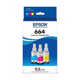 Tinta Epson Juego De S T664 - Pack 3 Unid. Colores T664520-3P