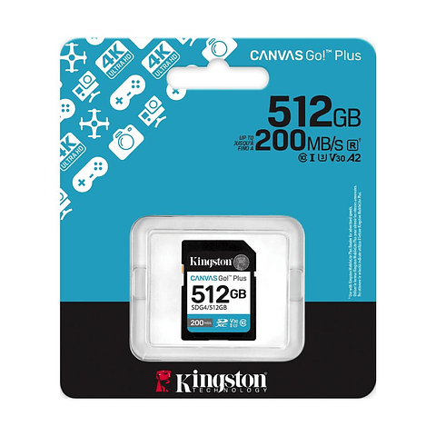Memoria Kingston 512Gb Sdxc Canvas Goplus Gen4 200 SDG4/512GB
