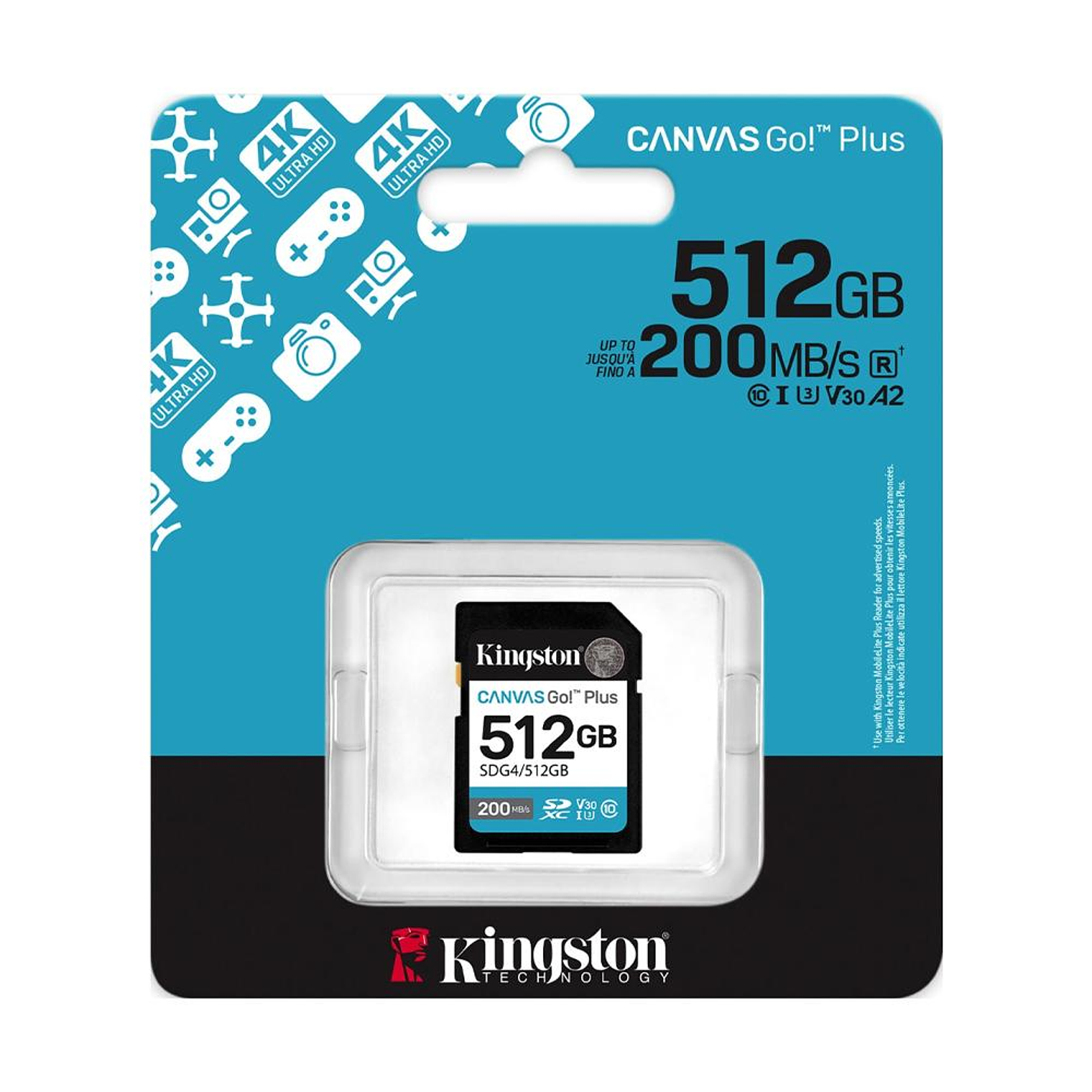 Memoria Kingston 512Gb Sdxc Canvas Goplus Gen4 200 SDG4/512GB 1