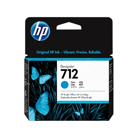 Tinta Hp 712 29-Ml Cyan Ink Cartridge 3ED67A