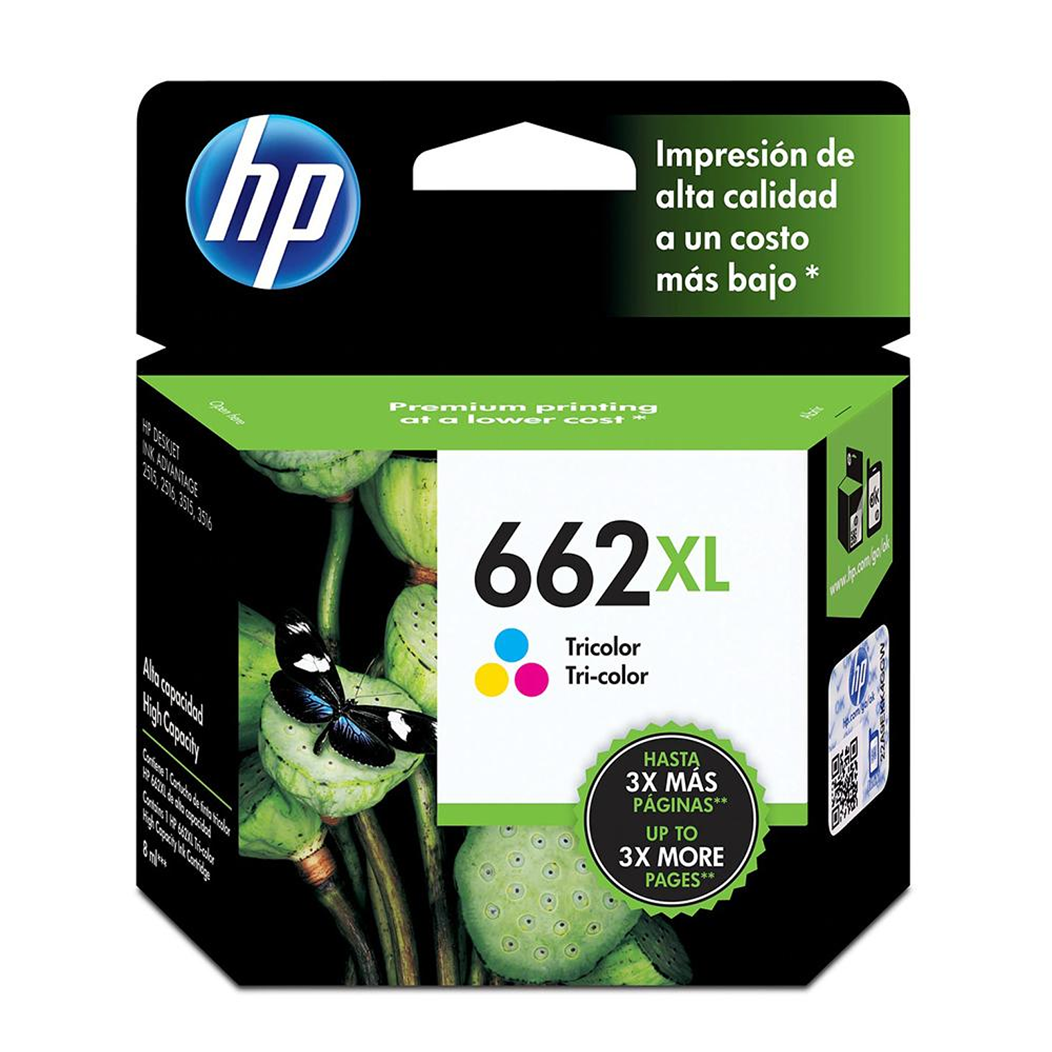Tinta Hp 662Xl Tri-Color Ink Cartridge CZ106AL 1