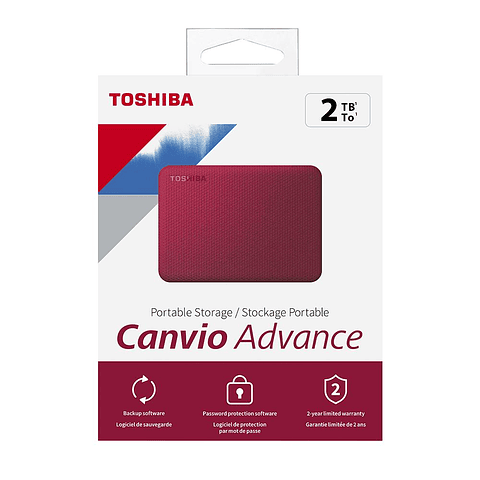 Disco Duro Toshiba 2Tb Externo Canvio Advance Rojo HDTCA20XR3AA