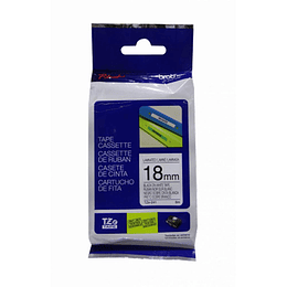Cinta Brother Tze-241 Laminada Negro Sobre Blanco TZE241
