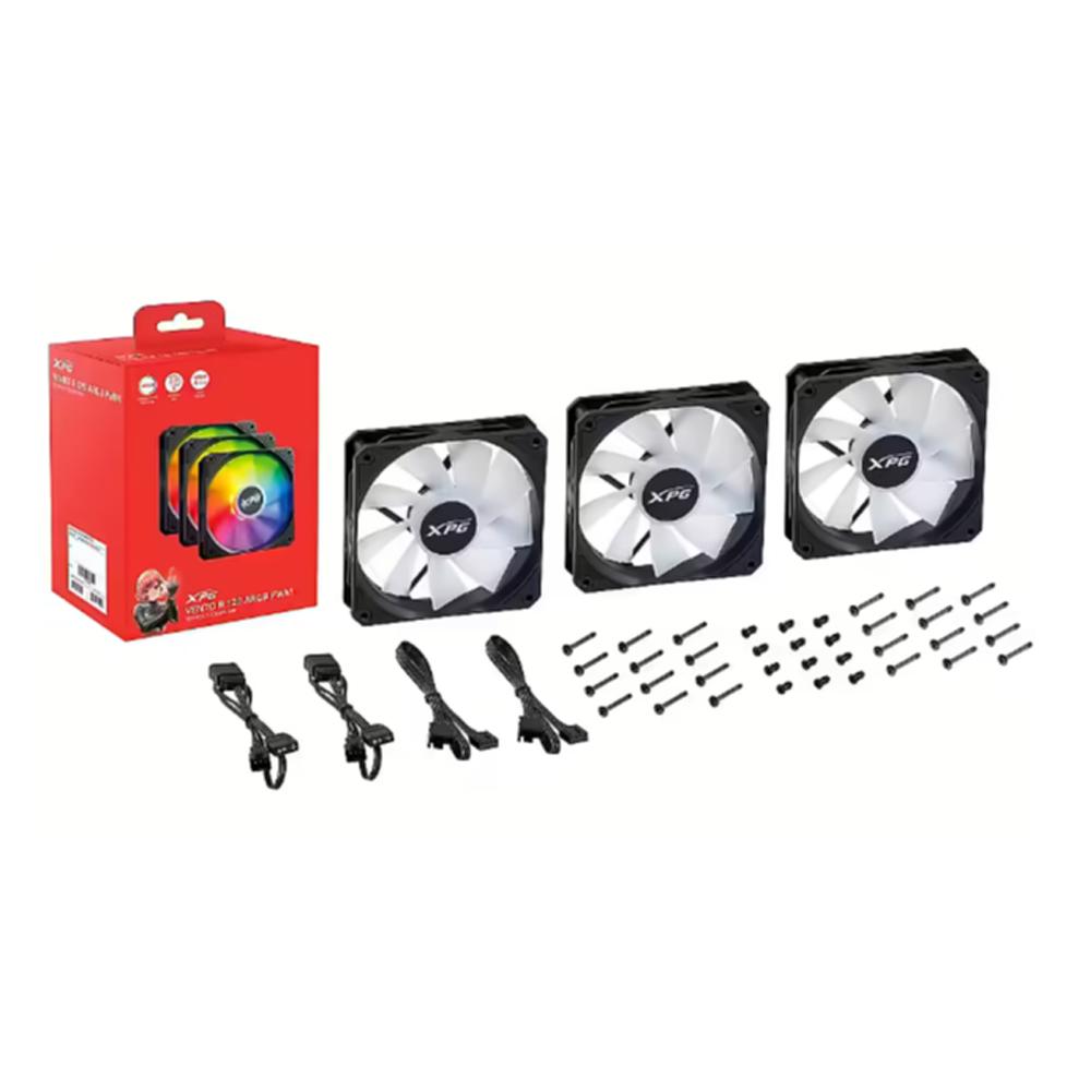 Ventilador Xpg Vento R 120Mm 1600Rpm Argb (3 Pack) VENTOR120ARGBPWM3C-BKCWW( 1