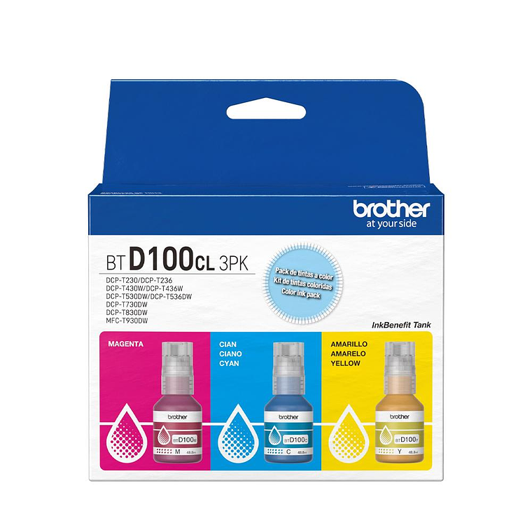 Pack Tintas Brother Btd100 C/M/Y 1